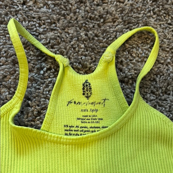 FP Movement Yellow Ribbed Tank Top XS/S - Picture 2 of 4